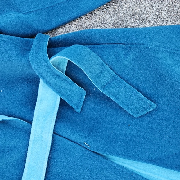 Talbots Double Face Jacket Blue Teal 16P Petite Winter Trench Coat Fall Wool - Picture 6 of 11